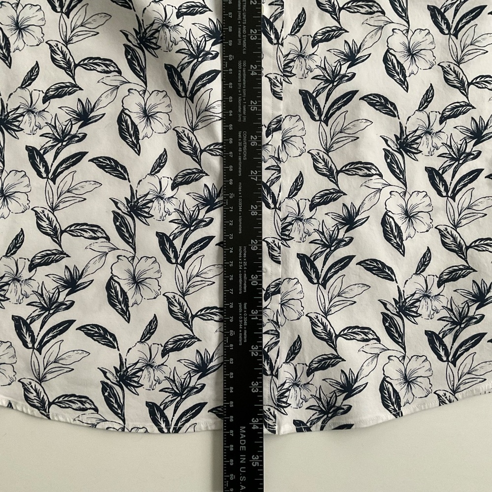 Nautica Short Sleeve Button Down Floral Shirt XXL White Stretch Hawaii Resort - Picture 6 of 11